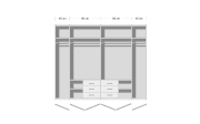 Falttürenschrank Wingwiew Premium, seidengrau, 271 x 210 cm, inkl. 2 Schubkasteneinsätze