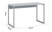 Schreibtisch Jumex, seidengrau, 120 x 58 cm
