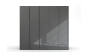 Drehtürenschrank Skat, graphit/Farbglas basalt, 251 223 cm