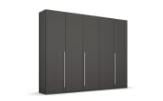 Drehtürenkleiderschrank Montclar, graphit matt, 250 x 223 cm, inkl. umfangreicher Zusatzausstattung