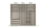 Drehtürenkleiderschrank Montclar, graphit matt, 250 x 223 cm, inkl. umfangreicher Zusatzausstattung