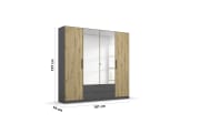 Drehtürenkleiderschrank Style-Up, Eiche Artisan Nachbildung/graumetallic, 181 x197 cm