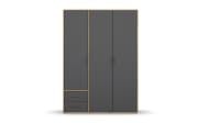Drehtürenschrank Voyager, grau, 140 x 194 cm, inkl. 2 Schubkästen