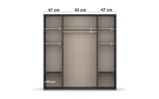 Drehtürenschrank Voyager, weiß, 187 x 194 cm, inkl. 4 Schubkästen