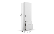 Drehtürenschrank 33Q0 Allrounder, alpinweiß, 45 x 197 cm