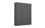 Drehtürenschrank 02L8 Allrounder, grau, 136 x 197 cm
