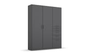 Drehtürenschrank 02L8 Allrounder, grau, 136 x 197 cm