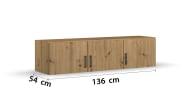 Aufsatzelement 3344 Allrounder, Eiche Artisan Nachbildung, 136 x 39 cm 