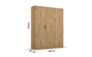 Drehtürenschrank 36A4 Allrounder, Eiche Artisan Nachbildung, 136 x 197 cm 