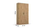 Drehtürenschrank 3730 Allrounder, Eiche Artisan Nachbildung, 91 x 197 cm 