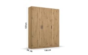 Drehtürenschrank 3732 Allrounder, Eiche Artisan Nachbildung, 136 x 197 cm 