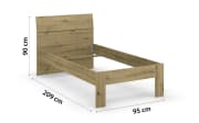 Bett 605M Allrounder, Eiche Artisan Nachbildung, 90 x 200 cm 