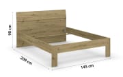 Bett 605Q  Allrounder, Eiche Artisan-Nachbildung, 140 x 200 cm 