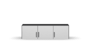 Aufsatzschrank Allrounder, grau metallic/alpinweiß, 3-türig