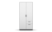 Drehtürenschrank Allrounder, grau metallic/alpinweiß, 2-türig, 2 Schubkästen