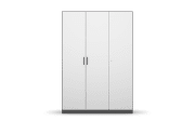 Drehtürenschrank Allrounder, grau metallic/alpinweiß, 3-türig, 1Tür abschließbar