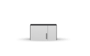 Aufsatzschrank Allrounder, grau metallic/alpinweiß, linke Tür breit, rechte Tür schmal