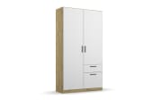Drehtürenschrank Allrounder, Eiche Artisan Nachbildung/alpinweiß, 2-türig, 2 Schubkästen