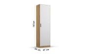 Drehtürenschrank Allrounder, Eiche Artisan Nachbildung/alpinweiß, 1-türig, 1 Kleiderstange, 1 Boden