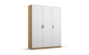 Drehtürenschrank Allrounder, Eiche Artisan Nachbildung/alpinweiß, 3-türig, 2 Kleiderstangen, 2 Böden