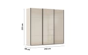 Schwebetürenschrank Contido, champagner, 242 x 223 cm