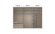 Schwebetürenschrank Contido, schwarz, 301 x 223 cm