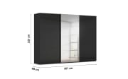 Schwebetürenschrank Contido, schwarz, 301 x 223 cm