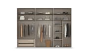 Schwebetürenschrank Contido, grau/graphit, 242 x 223 cm