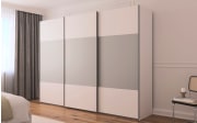 Schwebetürenschrank Contido, weiß/grau, inkl. Zubehör