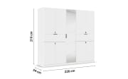 Drehtürenschrank Ticao, weiß, 226 x 210 cm