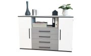 Highboard objekt.plus 194, mittelgrau/weiß