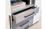 Highboard objekt.plus 194, mittelgrau/weiß