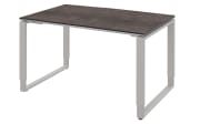 Schreibtisch Objekt Plus, weiß/quarzitfarbig, Füße alu, ca. 120 cm