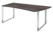 Schreibtisch Objekt Plus, weiß/quarzitfarbig, rechts, Füße weiß/alu, ca. 180 cm