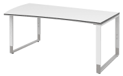 Schreibtisch Objekt Plus, weiß matt, Füße weiß/alu, links, ca. 200 cm