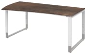 Schreibtisch Objekt Plus, weiß/oxidofarbig, Füße weiß/alu, links, ca. 200 cm