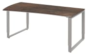 Schreibtisch Objekt Plus, weiß/oxidofarbig, links, Füße alu, ca. 180 cm