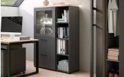 Vitrine cocoon by rb 305, graphit matt, Eiche Sand, Breite 102 cm