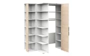 Eckkleiderschrank clip, weiß/sandfarbig, inkl. LED Beleuchtung