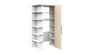 Eckkleiderschrank clip, weiß/sandfarbig, inkl. LED Beleuchtung
