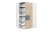 Eckkleiderschrank clip, weiß/sandfarbig, inkl. LED Beleuchtung