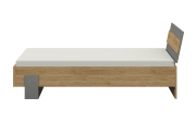 Bett clip, Eiche/grau, 120 x 200 cm