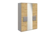 Kleiderschrank clip, Eiche/grau, inkl. Kleiderstange