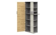 Vitrinenelement clip, Eiche/grau, inkl. Geheimfach