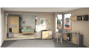 Kleiderschrank clip, Eiche/grau