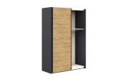 Schwebetürenschrank qunit, anthrazit/Eiche-Nachbildung