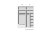 Schwebetürenschrank Lento, weiß, 188 x 222 cm, inkl. umfangreiche Zusatzausstattung