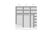 Schwebetürenschrank Lento, weiß/vulkan, 249 x 222 cm, inkl. umfangreiche Zusatzausstattung