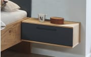Schlafzimmer Cabrillo, basalt/Balkeneiche furniert, 180 x 200 cm, Schrank 270 x 230 cm