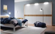 Drehtürenschrank Multiline, Balkeneiche/weiß